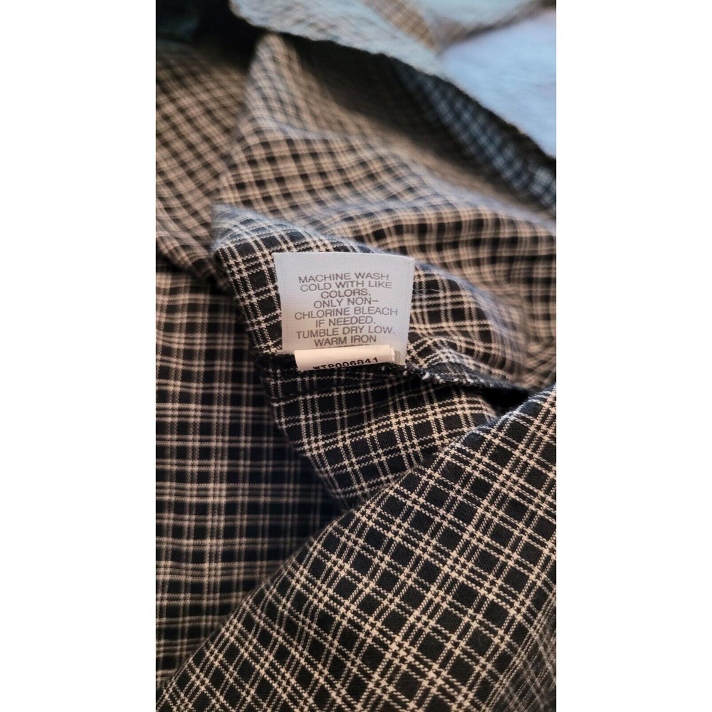 J. Jill Womens Size M Shirt Black White Gingham Plaid Button Up Top Blouse - Picture 7 of 7